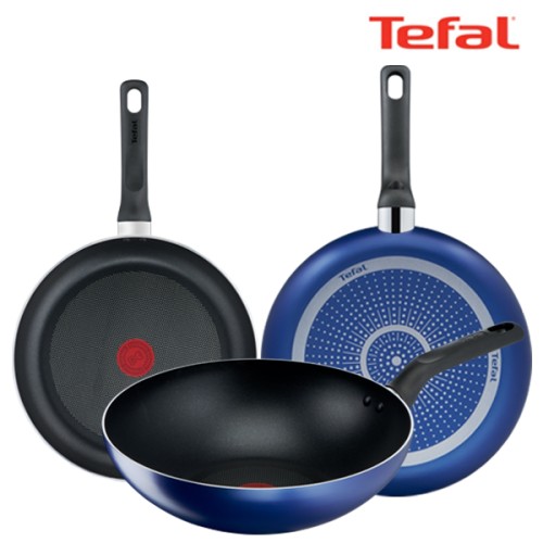 테팔 팬&냄비 PTFE 미드나잇 블루 3종세트 (프라이팬 26cm + 28cm + 볶음팬 28cm)