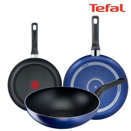 테팔 팬&냄비 PTFE 미드나잇 블루 3종세트 (프라이팬 24cm + 28cm + 볶음팬 28cm)