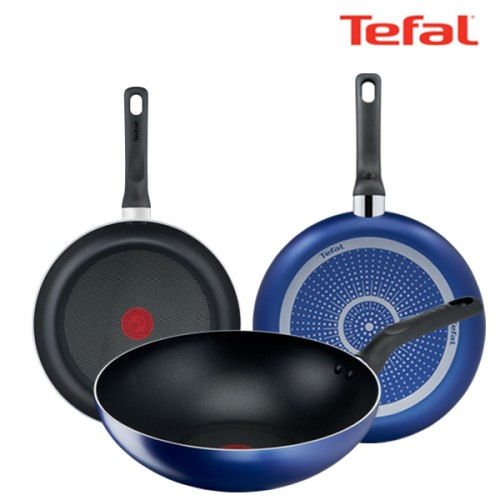 테팔 팬&냄비 PTFE 미드나잇 블루 3종세트 (프라이팬 24cm + 26cm + 볶음팬 28cm)