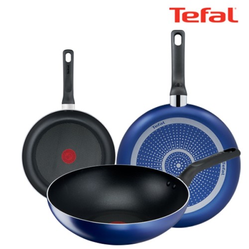 테팔 팬&냄비 PTFE 미드나잇 블루 3종세트 (프라이팬 20cm + 28cm + 볶음팬 28cm)