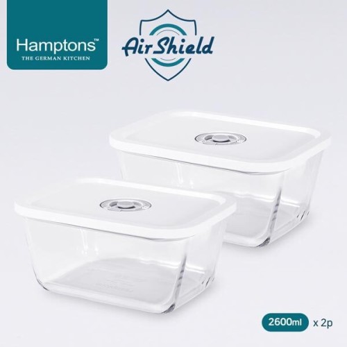 [Hamptons] 햄튼 에어실드 원터치 진공 밀폐용기세트(4P)-D (2600ml * 2)