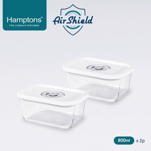 [Hamptons] 햄튼 에어실드 원터치 진공 밀폐용기세트(4P) -B (800ml * 2)