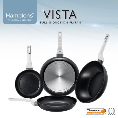 Hamptons] 햄튼 비스타 풀인덕션 C3코팅 후라이팬 4종 세트(F20+F26+F28+W28cm) HT-VST-2F6F8F8W