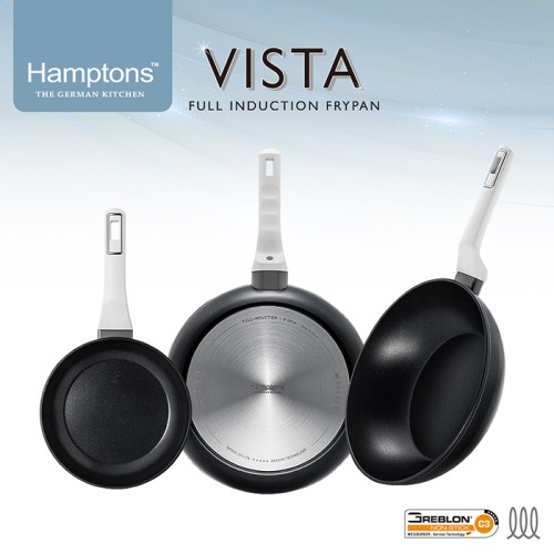[Hamptons] 햄튼 비스타 풀인덕션 C3코팅 후라이팬 3종 세트-C타입(F20+F28+W28cm) HT-VST-2F8F8W
