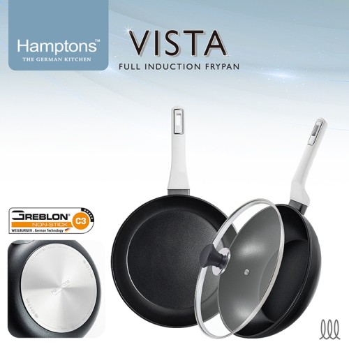 [Hamptons] 햄튼 비스타 풀인덕션 C3코팅 후라이팬 2종 세트(3P)-B타입(F28+W28+G28cm) HT-VST-8F8W8G