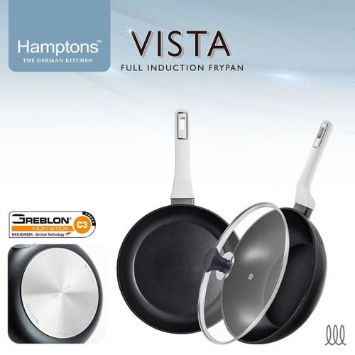 [Hamptons] 햄튼 비스타 풀인덕션 C3코팅 후라이팬 2종 세트(3P)-A타입(F26+W28+G28cm) HT-VST-6F8W8G