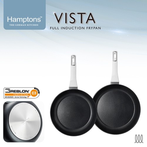 [Hamptons] 햄튼 비스타 풀인덕션 C3코팅 후라이팬 2종 세트-C타입(F26+F28cm) HT-VST-6F8F
