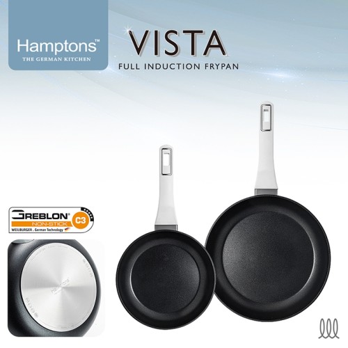 [Hamptons] 햄튼 비스타 풀인덕션 C3코팅 후라이팬 2종 세트-A타입(F20+F26cm) HT-VST-2F6F