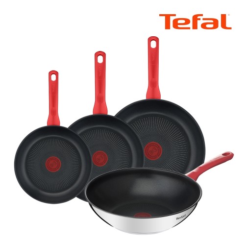 [Tefal] 테팔 에디션 레드 인덕션 프라이팬 20cm+24cm+28cm+궁중팬28cm