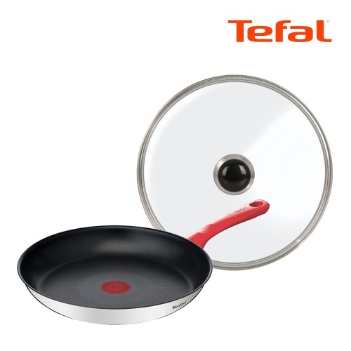 [Tefal] 테팔 에디션 레드 인덕션 프라이팬 28cm+유리뚜껑
