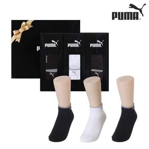 [퓨마] 여성 캐쥬얼 겸용 스포츠 중목양말 3족세트, PU21595