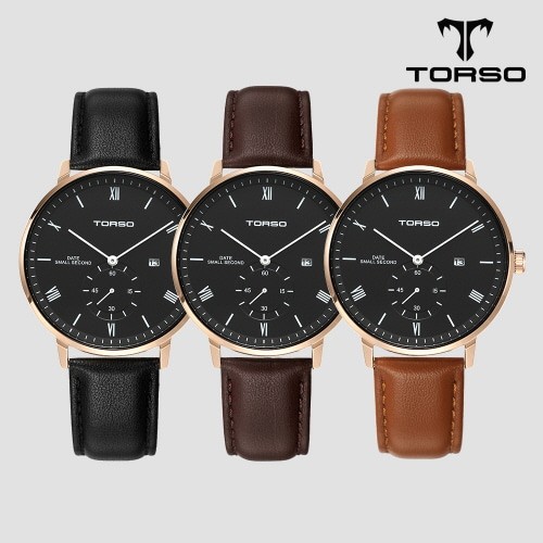 [토르소] 네소스 스몰 세컨드 워치 남성 가죽 밴드 시계 T103M-RB-L(색상 택1)
