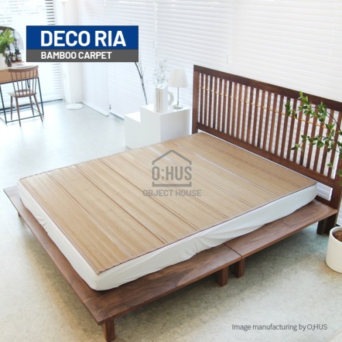 [DECO RIA] 데코리아 5mm 고급스틱 크로스라인 대나무 카페트 더블 150X200cm