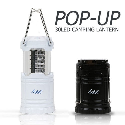 [hail] LED 30구 팝업 캠핑랜턴 블랙(건전지포함)