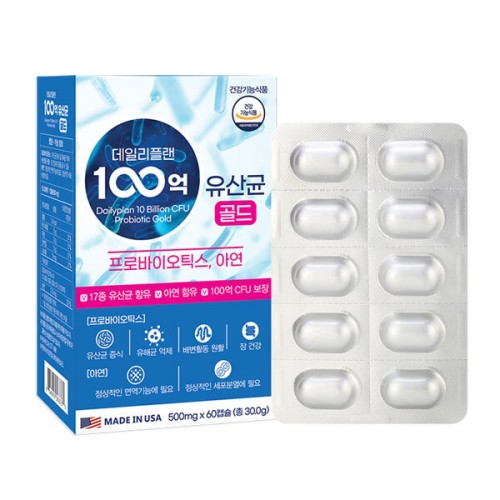 [에버그린] 데일리플랜 100억 유산균 500mg x 60캡슐