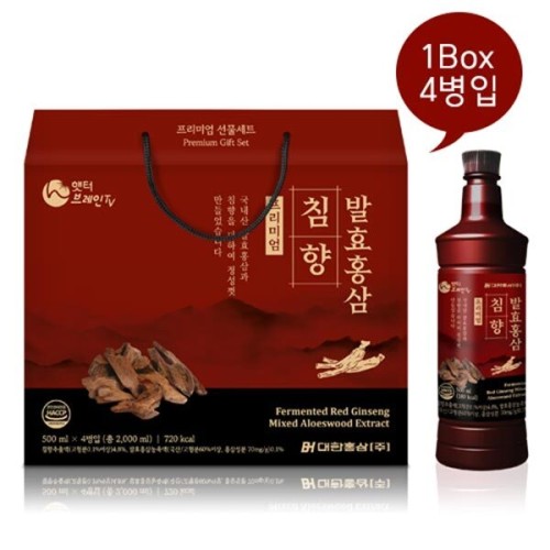 [대한홍삼] 발효홍삼 침향 프리미엄 500ml x 4병