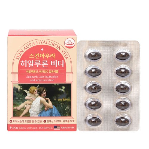 스킨아우라 히알루론 비타 630mg x 60캡슐(피부보습 항산화)