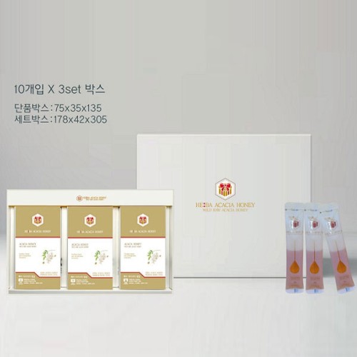 헤바 천연 100% 아카시아 벌꿀 스틱 10g x 30포(쇼핑백포함)