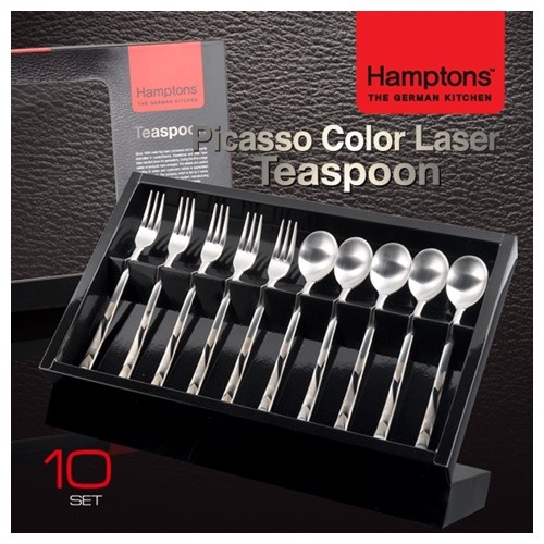 [Hamptons] 독일 햄튼 피카소 컬러 레이저 티스푼 세트 10P, HTPC-T10P