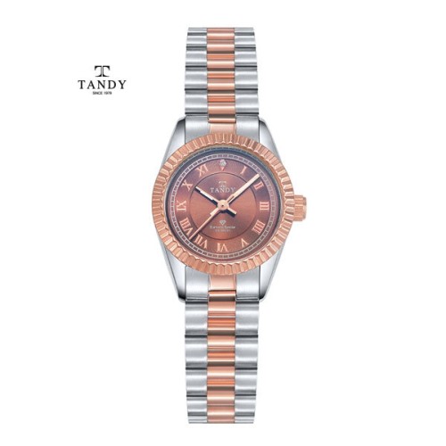 [TANDY] 탠디 세미 사파이어 글래스 메탈 다이아몬드 손목시계 여성, TS-303F ROSEGOLD