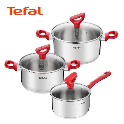 [Tefal] 테팔 에디션 레드 인덕션냄비 편수16cm+양수18cm+양수20cm