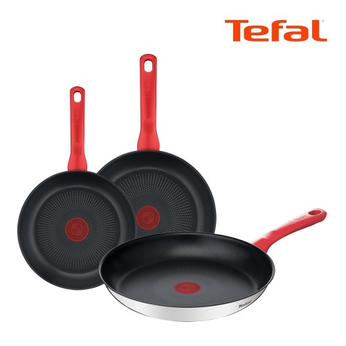 [Tefal] 테팔 에디션 레드 인덕션 프라이팬 20cm+24cm+28cm