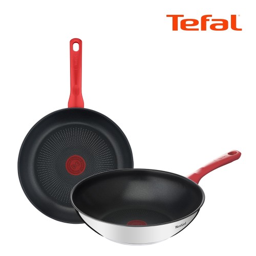 [Tefal] 테팔 에디션 레드 인덕션 프라이팬 28cm+궁중팬 28cm+유리뚜껑