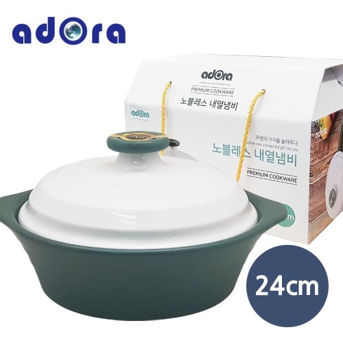 [아도라] 노블레스 국산 무균열 세라믹 내열 전골냄비 24cm