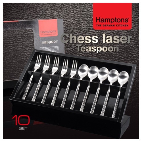 [Hamptons] 독일 햄튼 체스 레이저 티스푼 세트 10P, HTCC-T10P