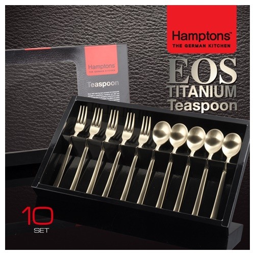 [Hamptons] 독일 햄튼 EOS 티타늄 티스푼 세트 10P, HTETC-T10P