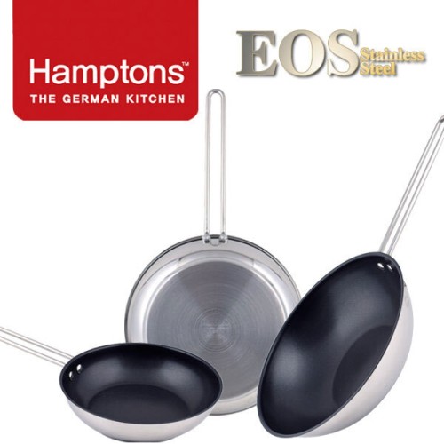 [Hamptons] 독일 햄튼 EOS 스텐 인덕션 코팅 후라이팬 3종세트 B(22,26후라이팬,28궁중팬), HTEF-2F6F8W