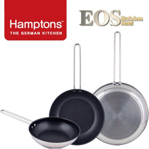 [Hamptons] 독일 햄튼 EOS 스텐 인덕션 코팅 후라이팬 3종세트 A(22,26,28후라이팬), HTEF-2F6F8F