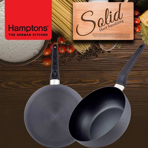 [Hamptons] 독일 햄튼 솔리드 하드아노다이징 후라이팬2종세트(24후라이팬,24궁중팬), HHA-24F24W