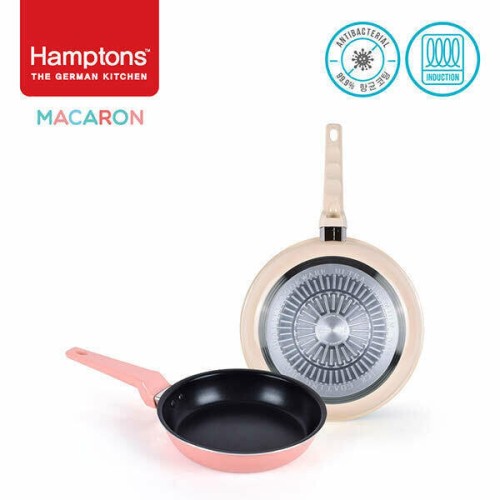 [Hamptons] 햄튼 99.9% 항균 마카롱 인덕션 후라이팬 2종세트 B(22,28후라이팬), HTMC-22F28F