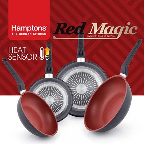 [Hamptons] 독일 햄튼 레드매직 인덕션 후라이팬 4종세트(24,28후라이팬,24,28궁중팬), HTR-4F8F4W8W