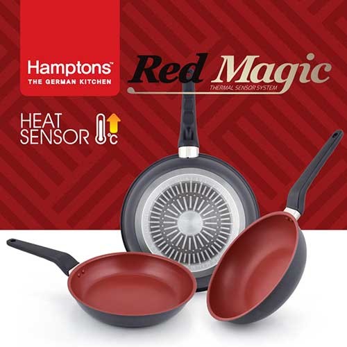[Hamptons] 독일 햄튼 레드매직 인덕션 후라이팬 3종세트 B(24,28후라이팬,24궁중팬), HTR-4F8F4W