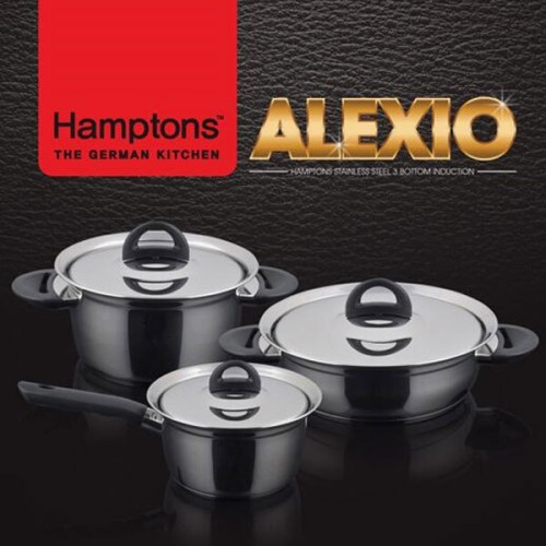 [Hamptons] 독일 햄튼 알렉시오 인덕션 냄비 3종세트 G(16편수,20양수,24전골), HALX-6S2P24C