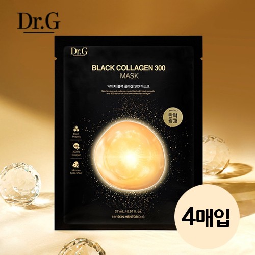 [닥터지] 블랙 콜라겐 300 마스크팩 x 4개입