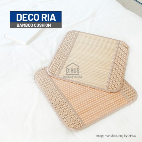 [DECO RIA] 1+1특가 데코리아 라운드 보더 대나무 1인용 방석 45x45cm