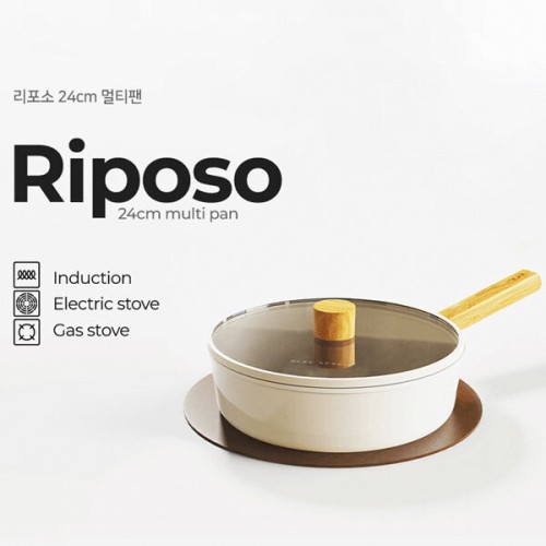 [AGK NORDIC] 리포소 IH인덕션 통주물 24cm 멀티팬, AGK-F24