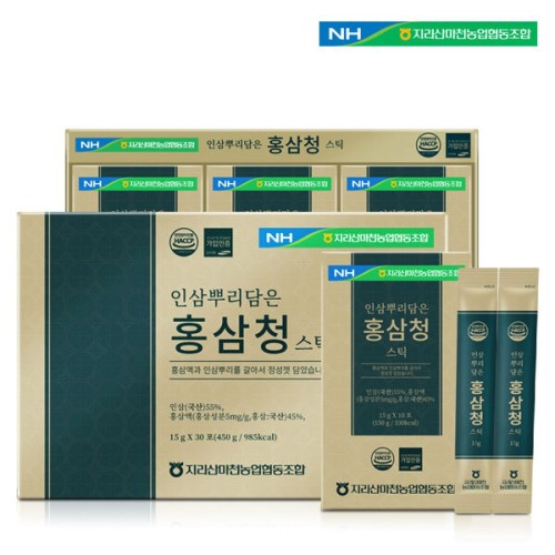 지리산마천농업협동조합 인삼뿌리담은 홍삼청 스틱 15g x 30포