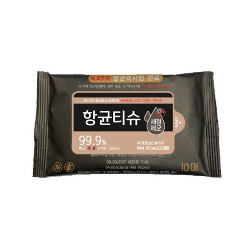 항균 물티슈 10매 x 40EA 세정용 제균티슈